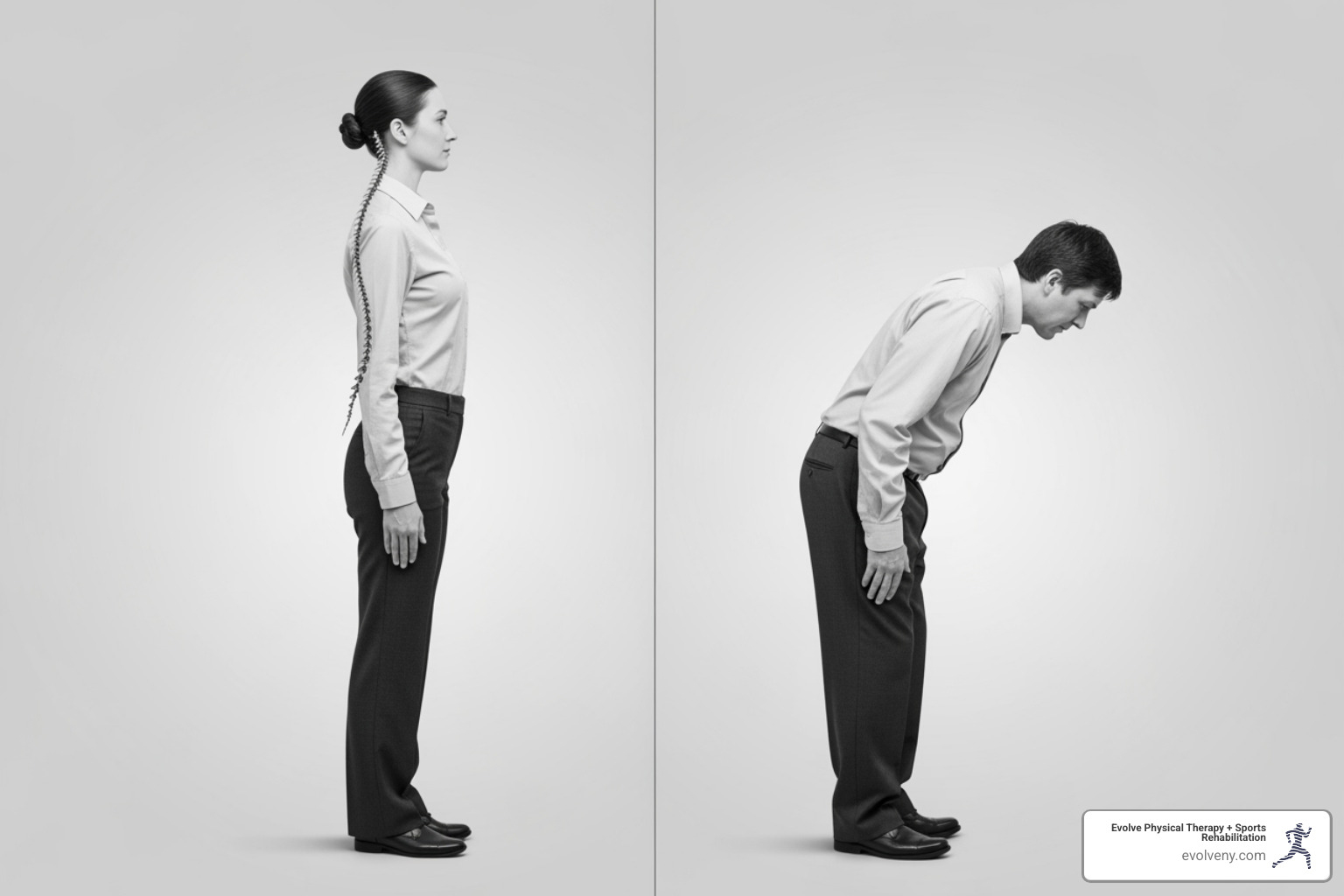 Good vs bad standing posture - ergonomics standing desk posture Good vs bad standing posture - ergonomics standing desk posture