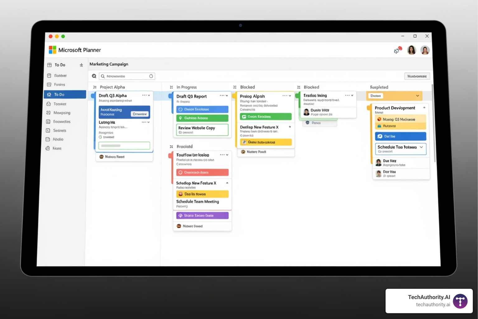 Microsoft Planner interface with Kanban boards - google planning tool