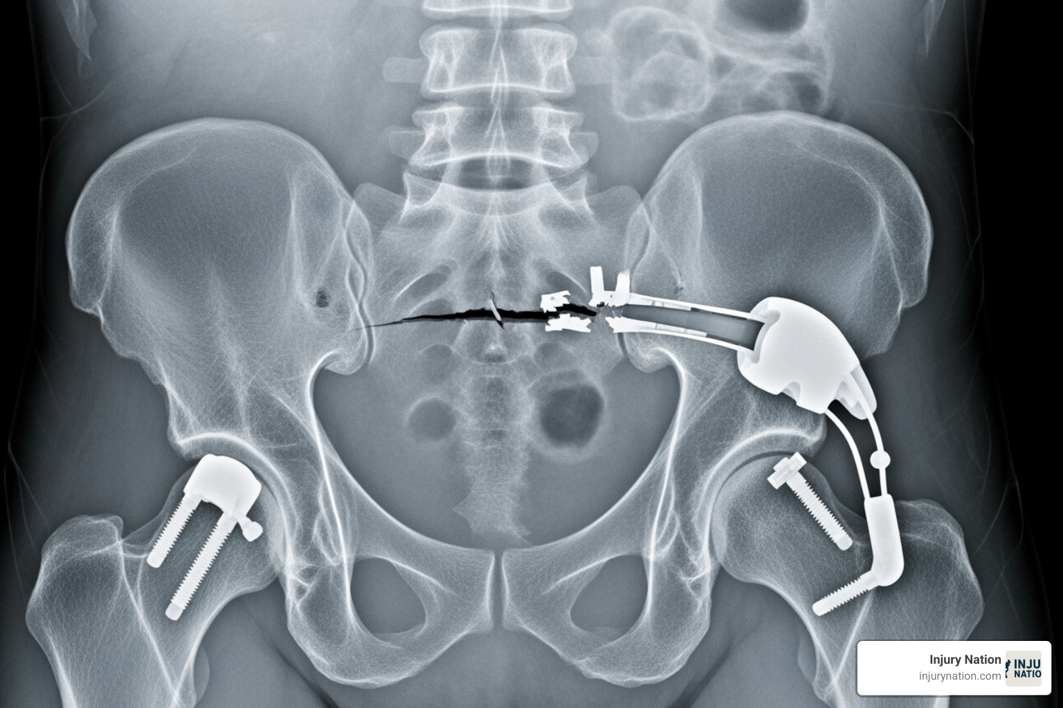 broken hip implant X-ray - Defective medical device
