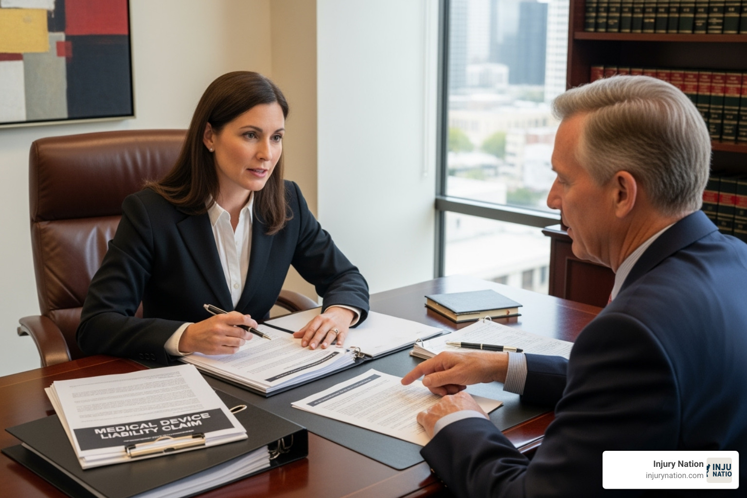 person meeting with an attorney - Defective medical device