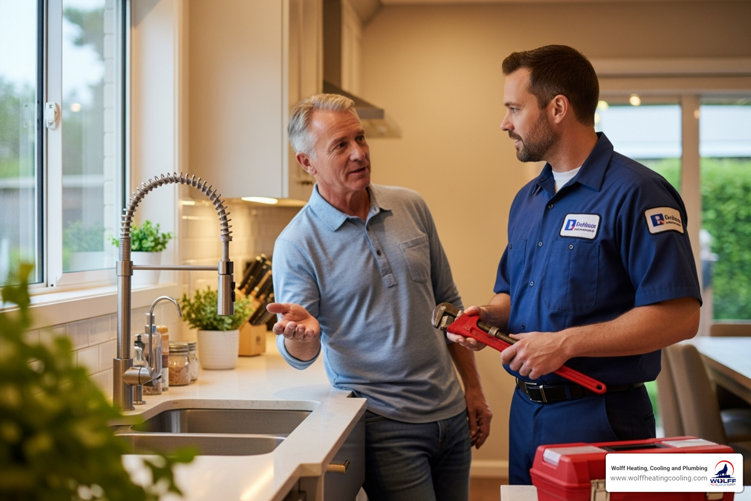 a homeowner talking to a plumber - plumbing repair company albuquerque a homeowner talking to a plumber - plumbing repair company albuquerque