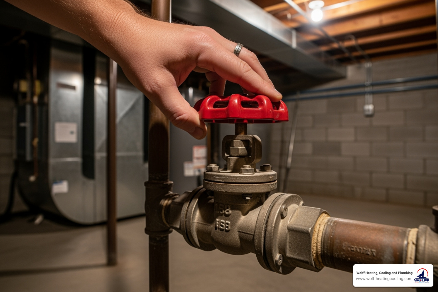 a hand turning a main water shut-off valve - plumbing repair company albuquerque a hand turning a main water shut-off valve - plumbing repair company albuquerque