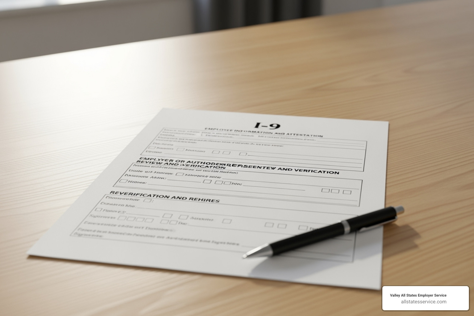 Image of the three sections of the Form I-9 clearly labeled - I-9 document review