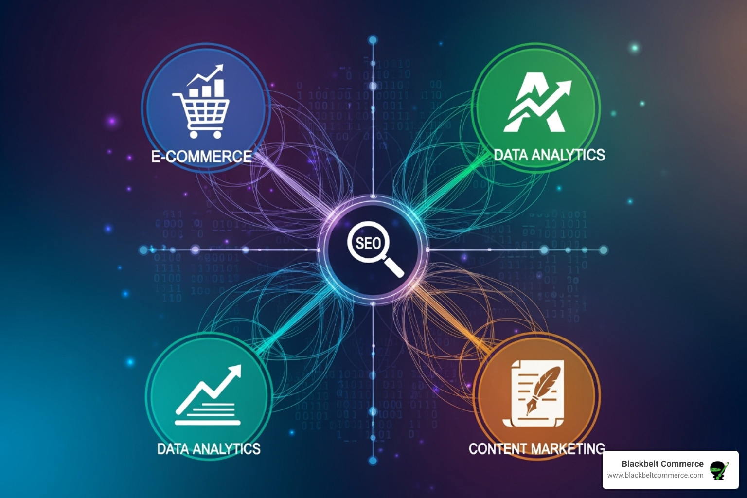 word cloud highlighting key skills like SEO, Analytics, Shopify, and Content Marketing - digital marketing and ecommerce specialist
