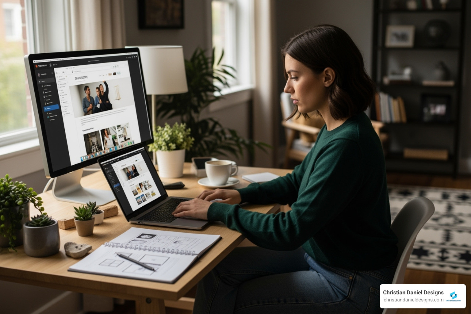 Christian Daniel Designs portfolio piece showing a modern, clean website for a hospitality brand - squarespace designer freelance