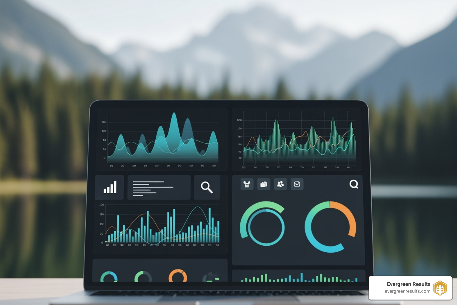 Digital marketing dashboard with outdoor background - outdoor lifestyle marketing agency