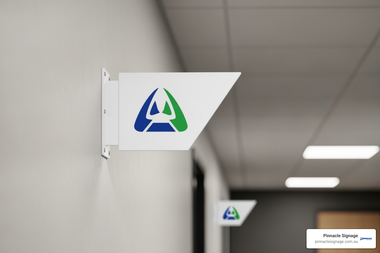 Sleek double-sided poly off wall signs with custom graphics, perfect for directory and directional purposes in commercial spaces. Sleek double-sided poly off wall signs with custom graphics, perfect for directory and directional purposes in commercial spaces.