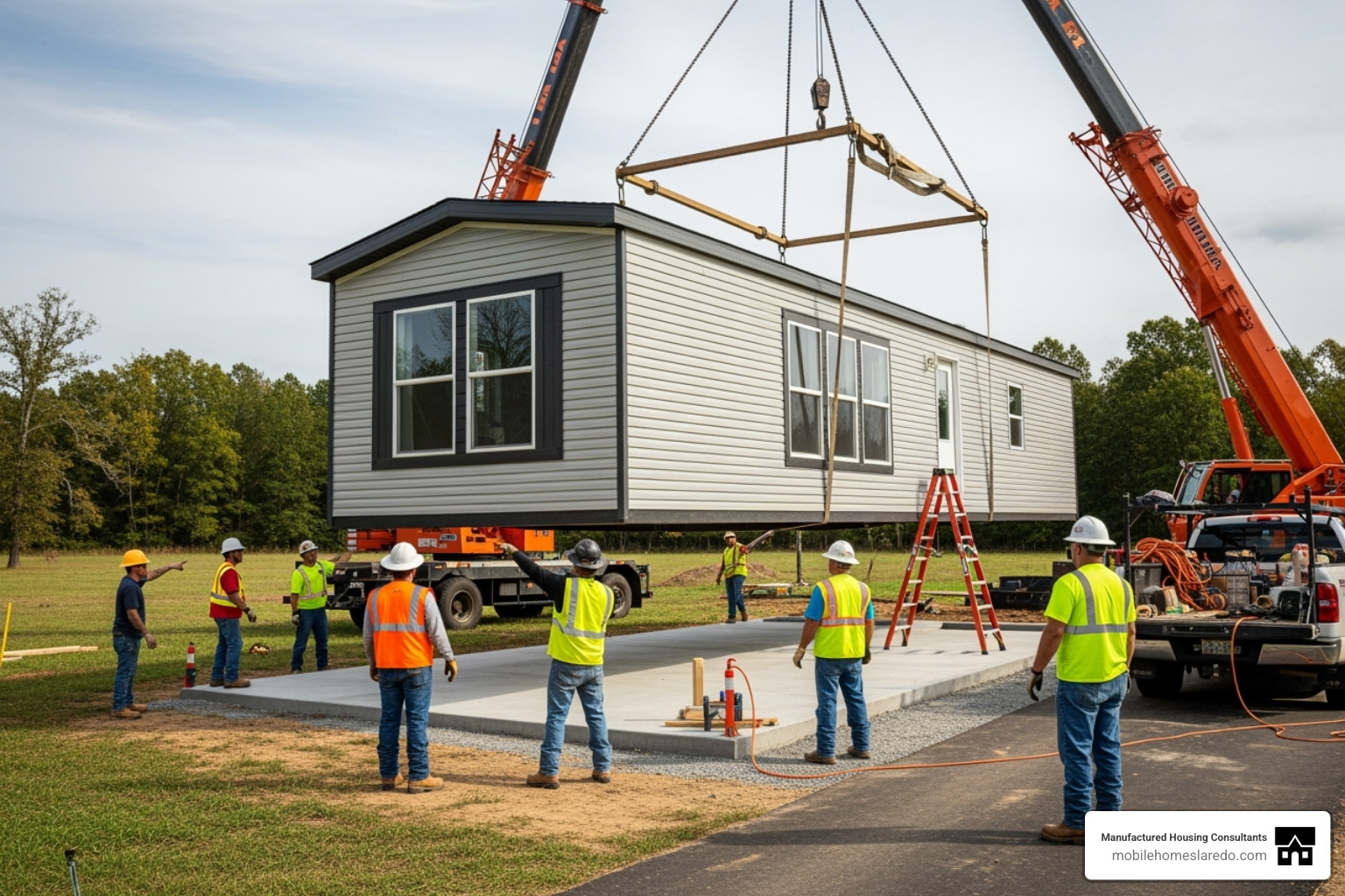 a new mobile home being installed on a foundation - cheap new mobile homes for sale near me a new mobile home being installed on a foundation - cheap new mobile homes for sale near me
