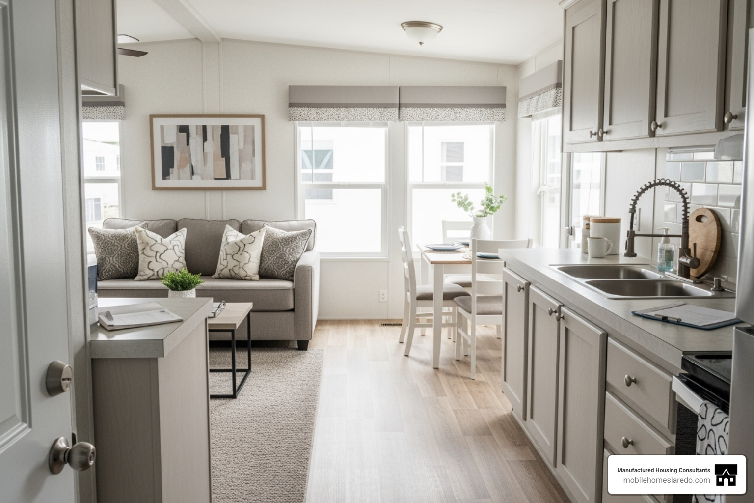 clean, decluttered mobile home interior ready for inspection - mobile home trade in