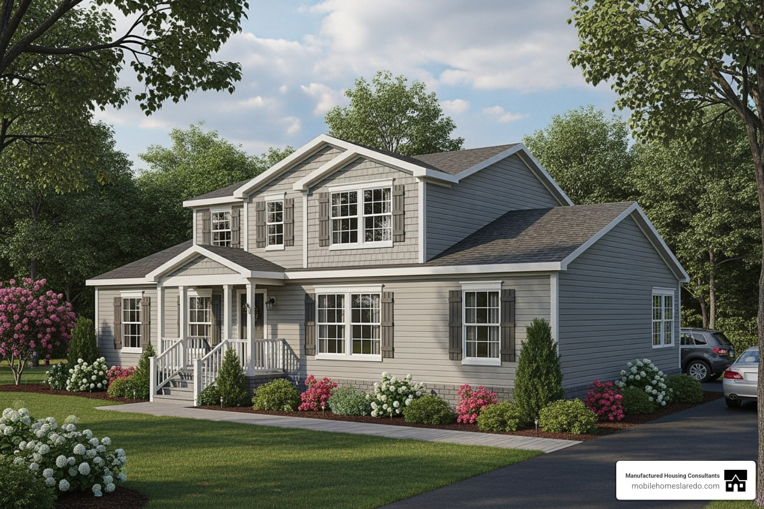 double-wide on a permanent foundation with mature landscaping, looking like a traditional home - how much does double wide trailer cost double-wide on a permanent foundation with mature landscaping, looking like a traditional home - how much does double wide trailer cost