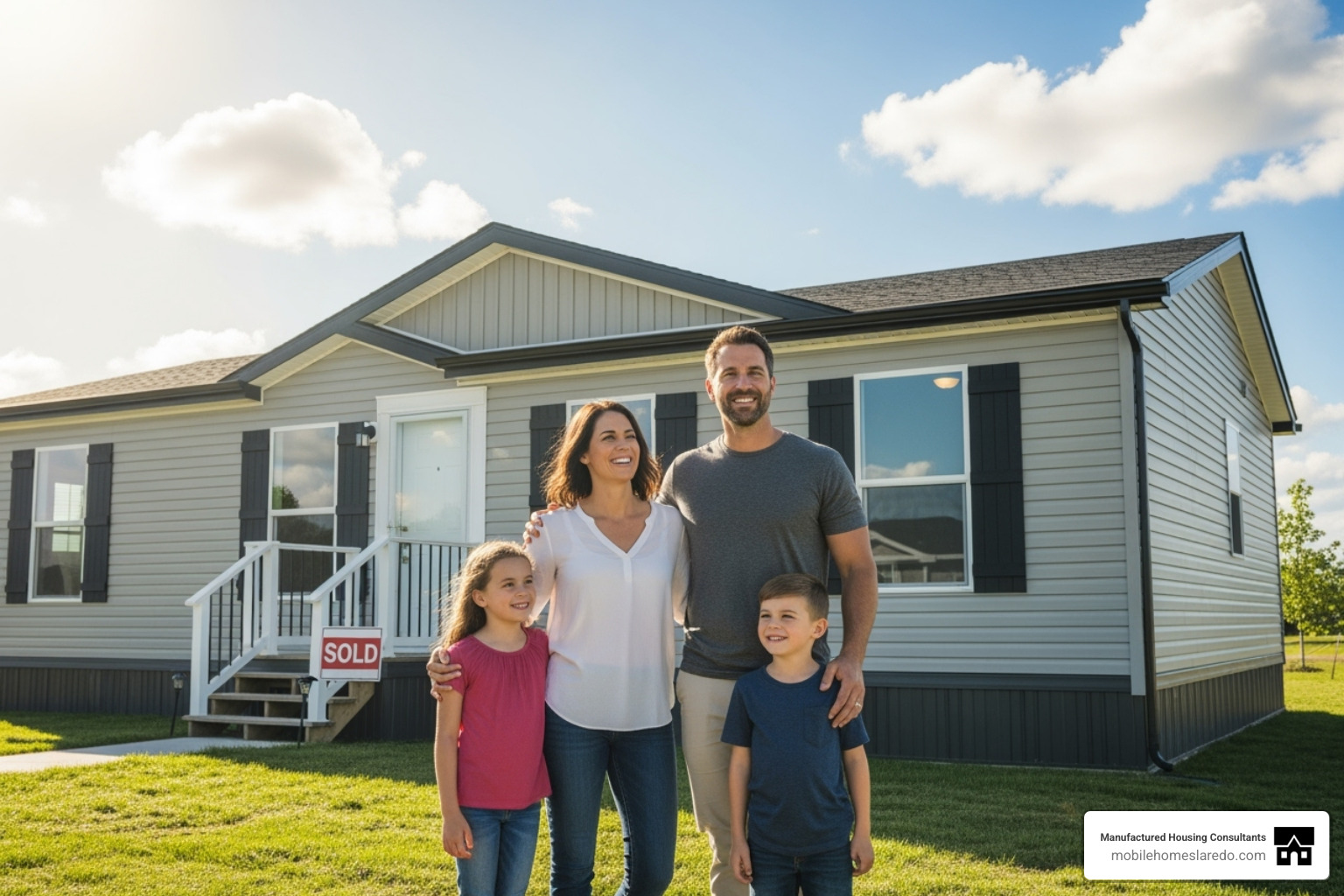 happy family in front of their new manufactured home - repo mobile homes in my area happy family in front of their new manufactured home - repo mobile homes in my area