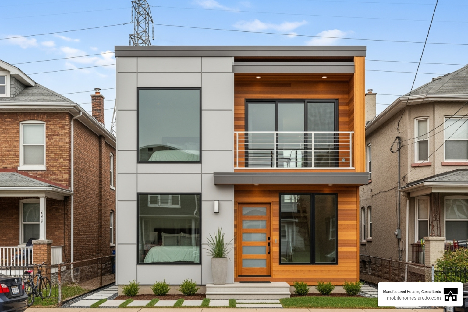 A two-story manufactured home on a narrow city lot - 2 story single wide mobile home