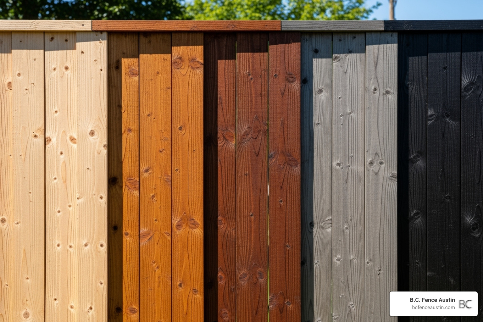 color palette showing how a fence stain can complement a home's exterior paint and trim - fence stain ideas