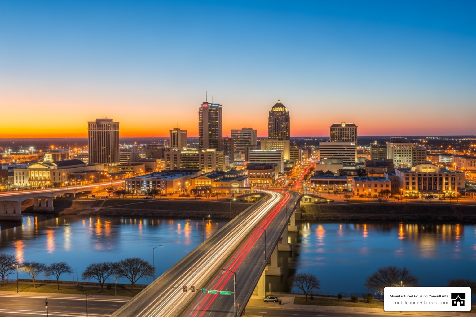 Laredo, TX skyline at dusk - Laredo home buyers