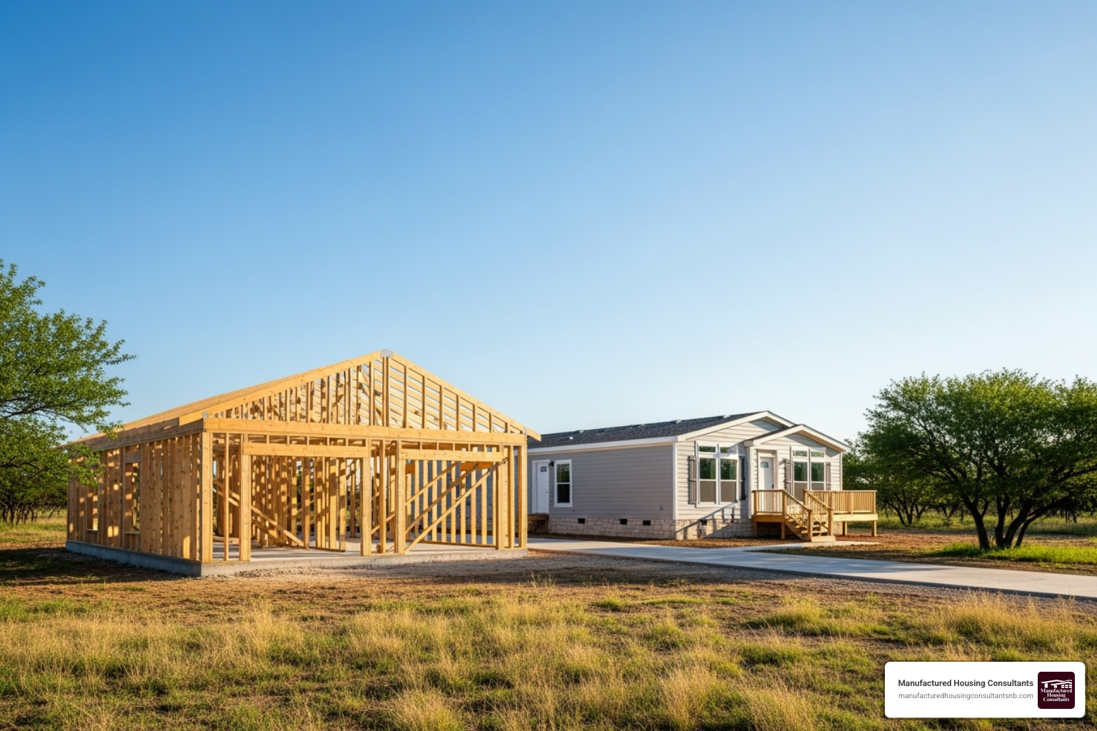 garage under construction next to a manufactured home - mobile homes with garages garage under construction next to a manufactured home - mobile homes with garages