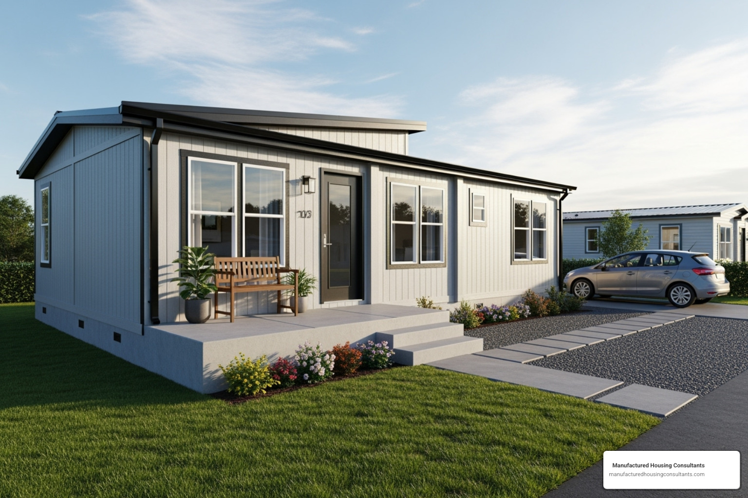 infographic explaining the main benefits of mobile homes - mobile homes under 50k