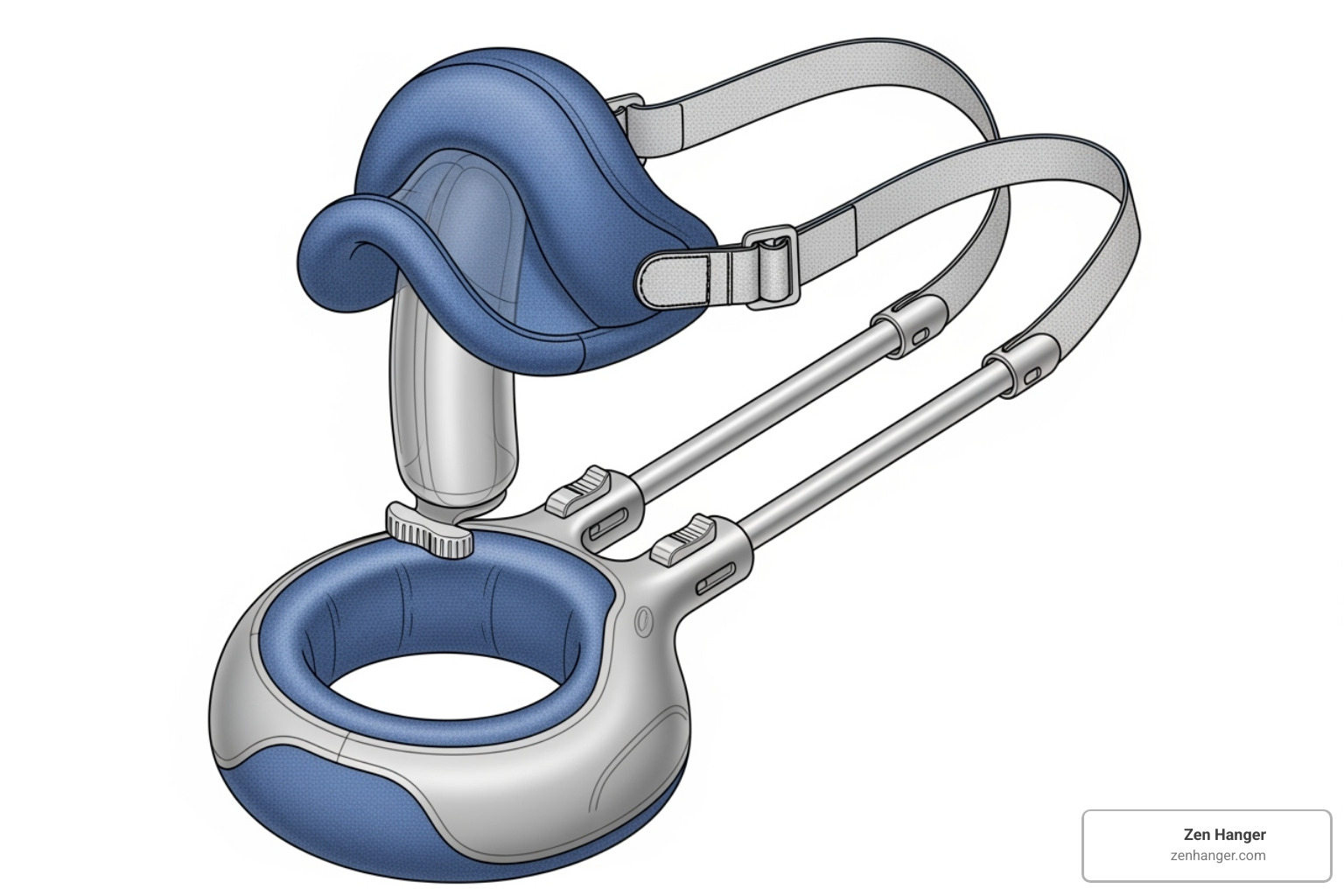 illustration of a penis stretcher with comfort features highlighted - penis stretcher reviews illustration of a penis stretcher with comfort features highlighted - penis stretcher reviews