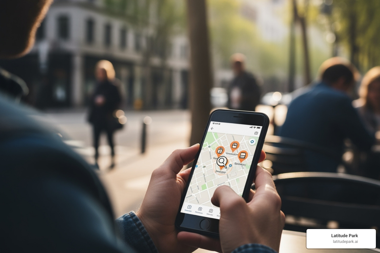 Google Search results page showing a Local Search Ad with a map pin, address, and star rating appearing above organic results - search local ads