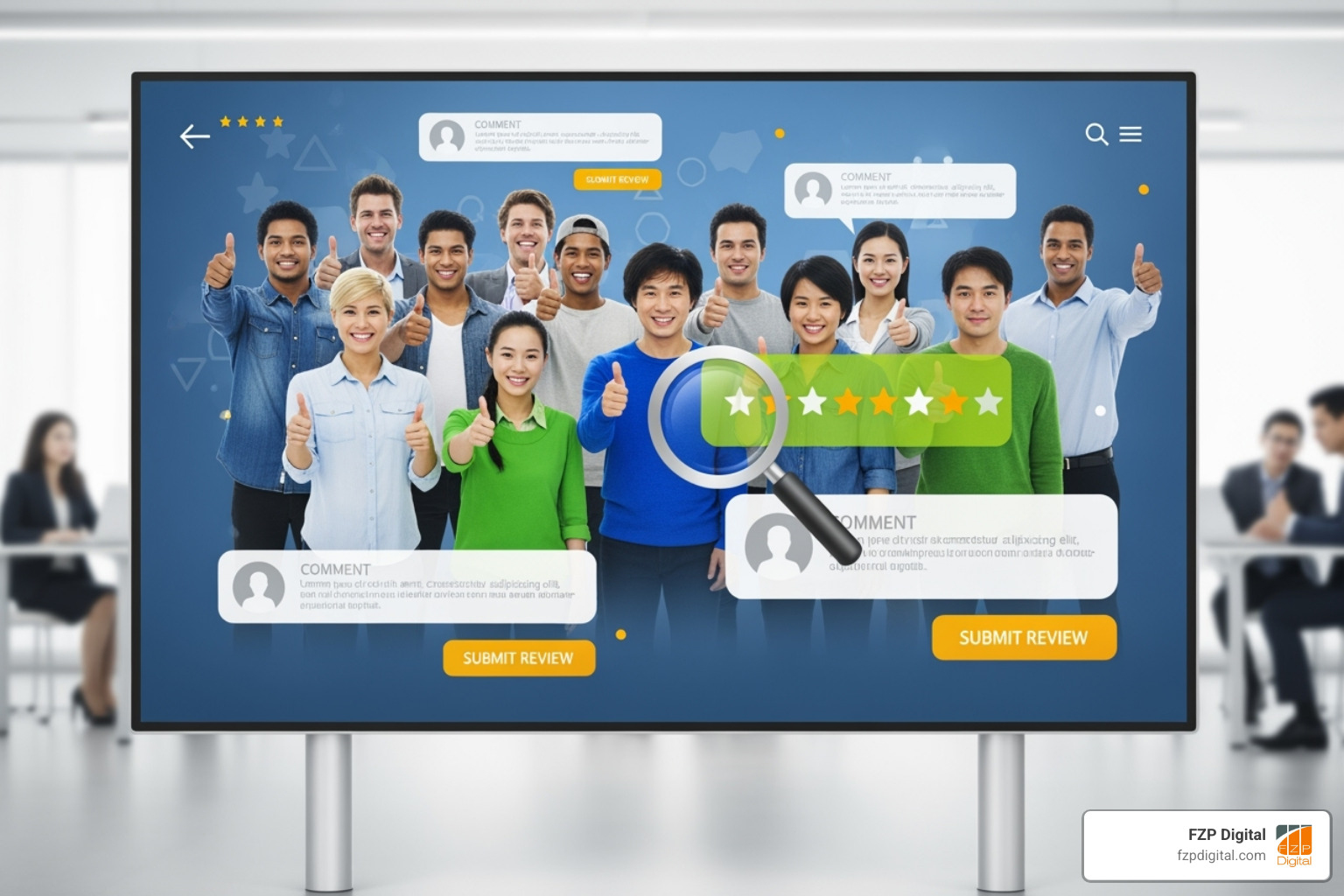 clean software dashboard showing reviews from multiple platforms - online review solutions