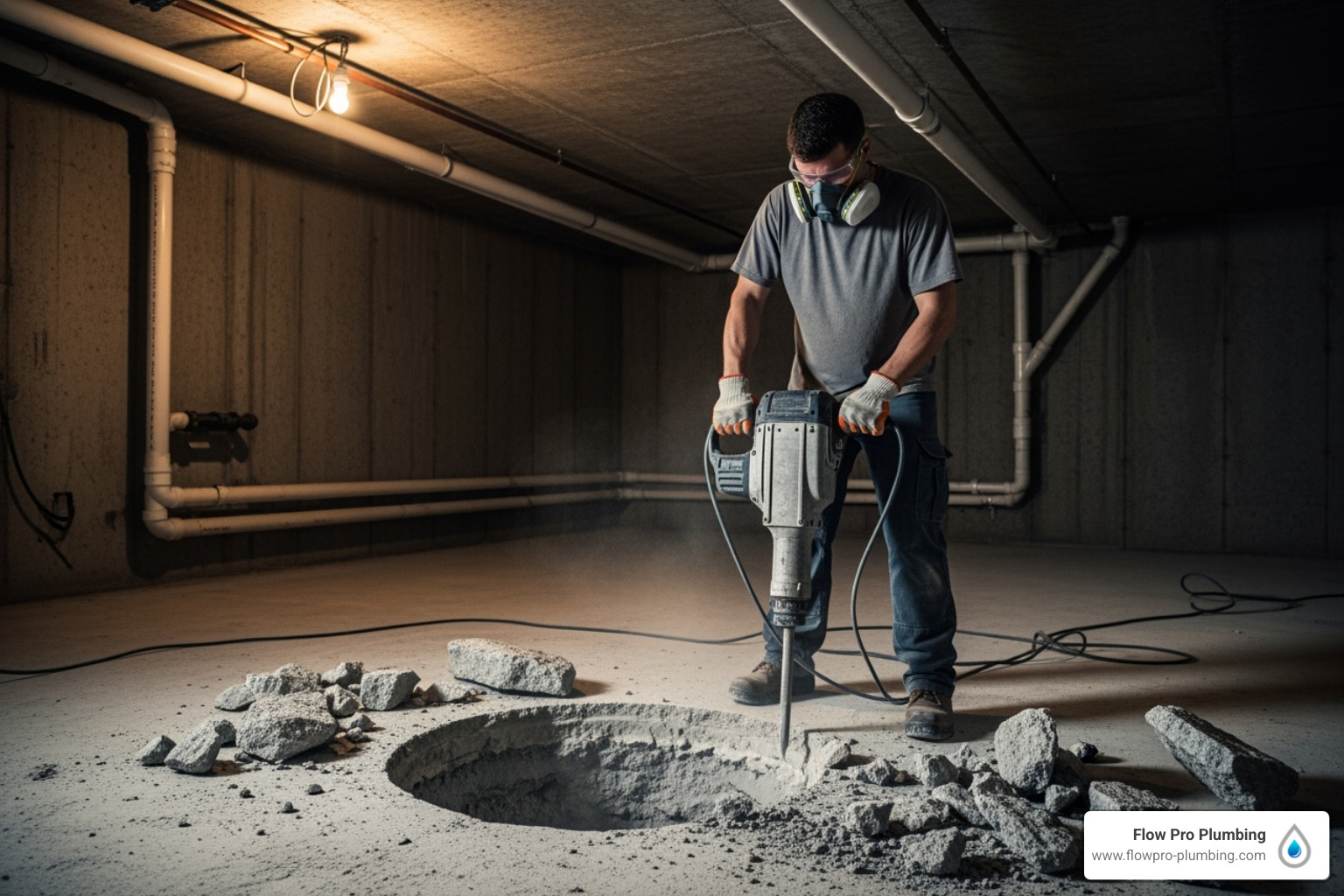 digging a sump pit in a concrete basement floor - install basement sump pump digging a sump pit in a concrete basement floor - install basement sump pump