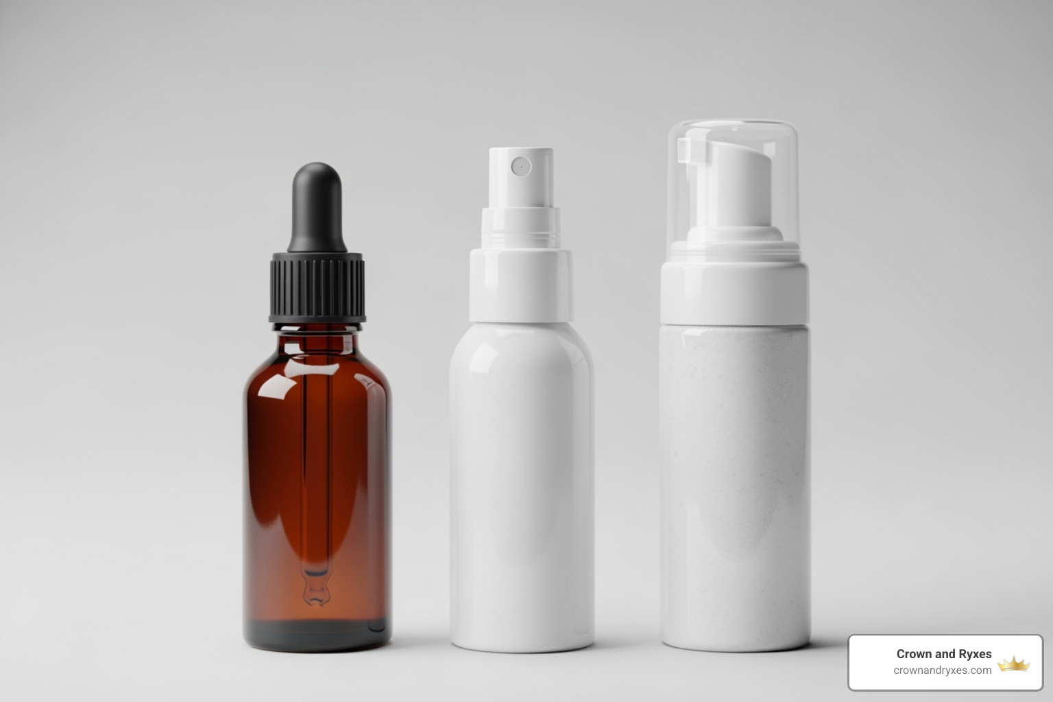 Different types of topical applicators: dropper, spray, foam - best hair regrowth topical solution