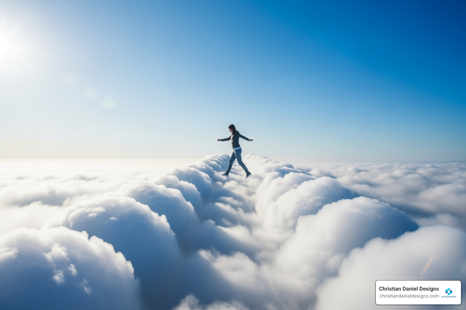 Image of a creative green screen effect, like a person inside a bottle or walking on clouds - Green screen Premiere Pro