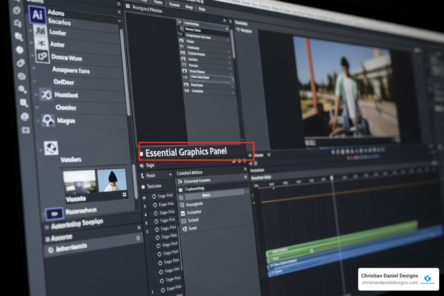 Essential Graphics Panel In Premiere Pro Highlighted - Motion Graphics Premiere Pro Essential graphics panel in premiere pro highlighted - motion graphics premiere pro