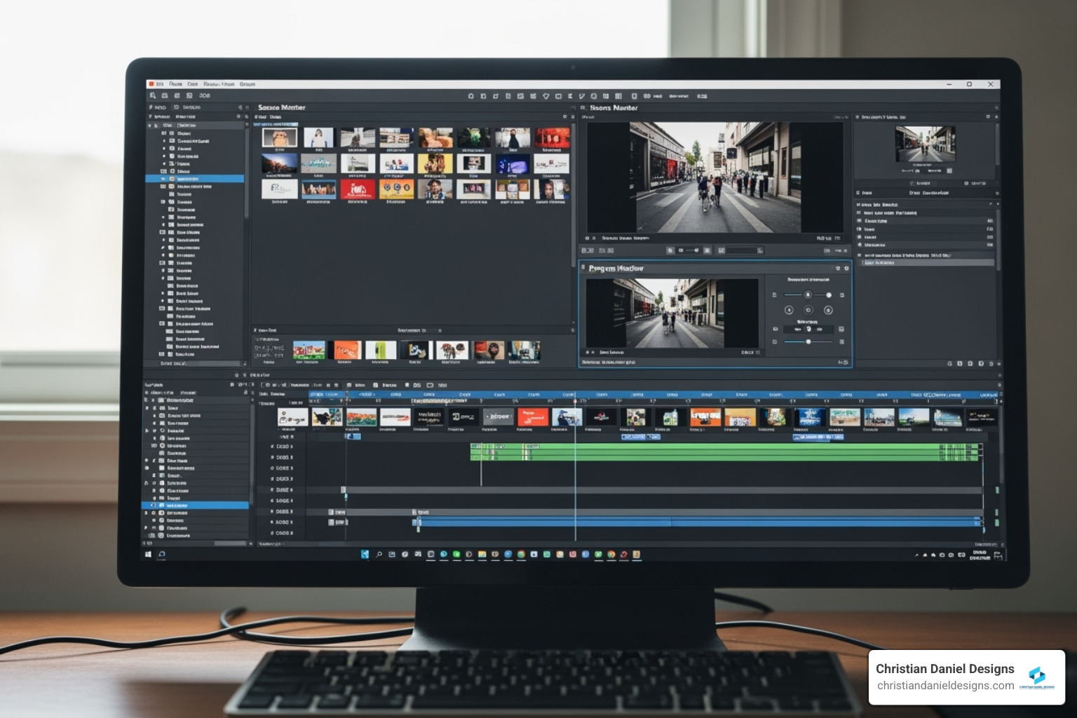 Premiere Pro Workspace Highlighting Four Main Panels - Premiere Pro For Beginners Premiere pro workspace highlighting four main panels - premiere pro for beginners