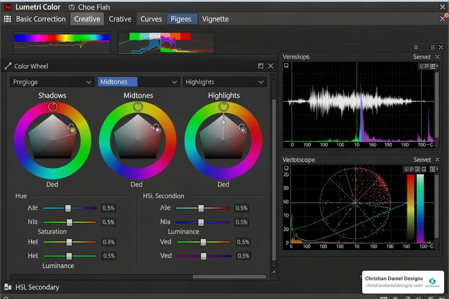 Lumetri Color panel with scopes visible - Premiere Pro editing techniques