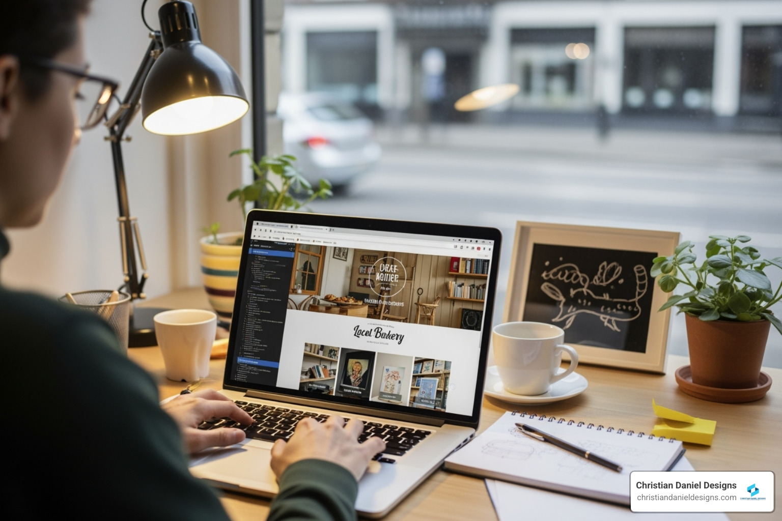 Illustrating the difference between a visual design (ui) and the underlying code (html/css) - web developer for small business