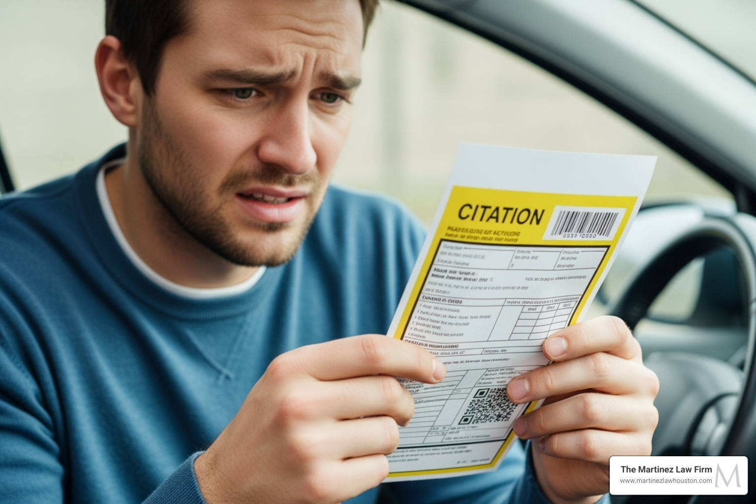 Person looking at a fine ticket with concern - Public intoxication Texas