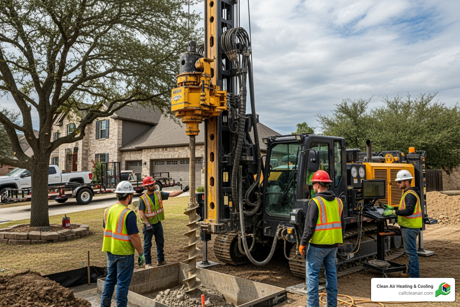 drilling rig on a residential property for a vertical loop installation - closed loop geothermal system cost drilling rig on a residential property for a vertical loop installation - closed loop geothermal system cost