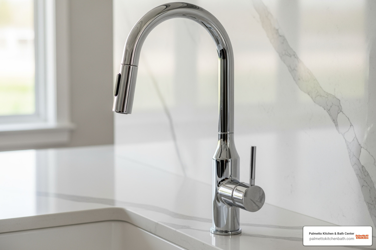 quartz countertop with modern faucet - kitchen remodel pros