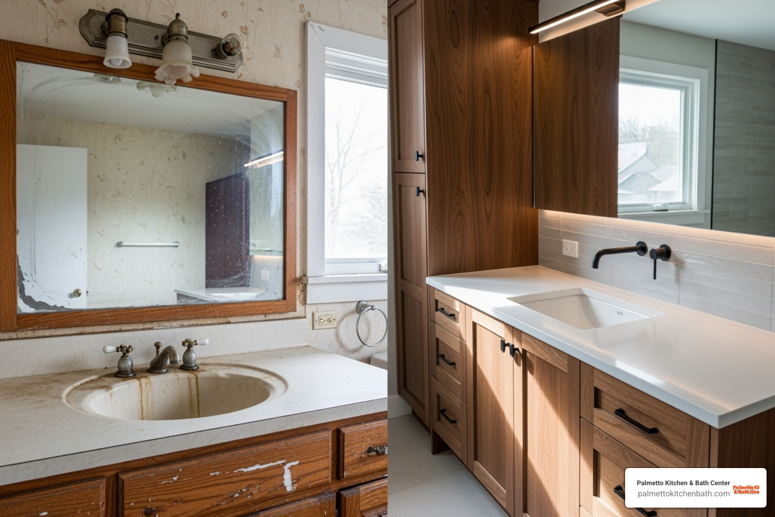 before and after custom bathroom vanity - custom bathroom vanities Miami