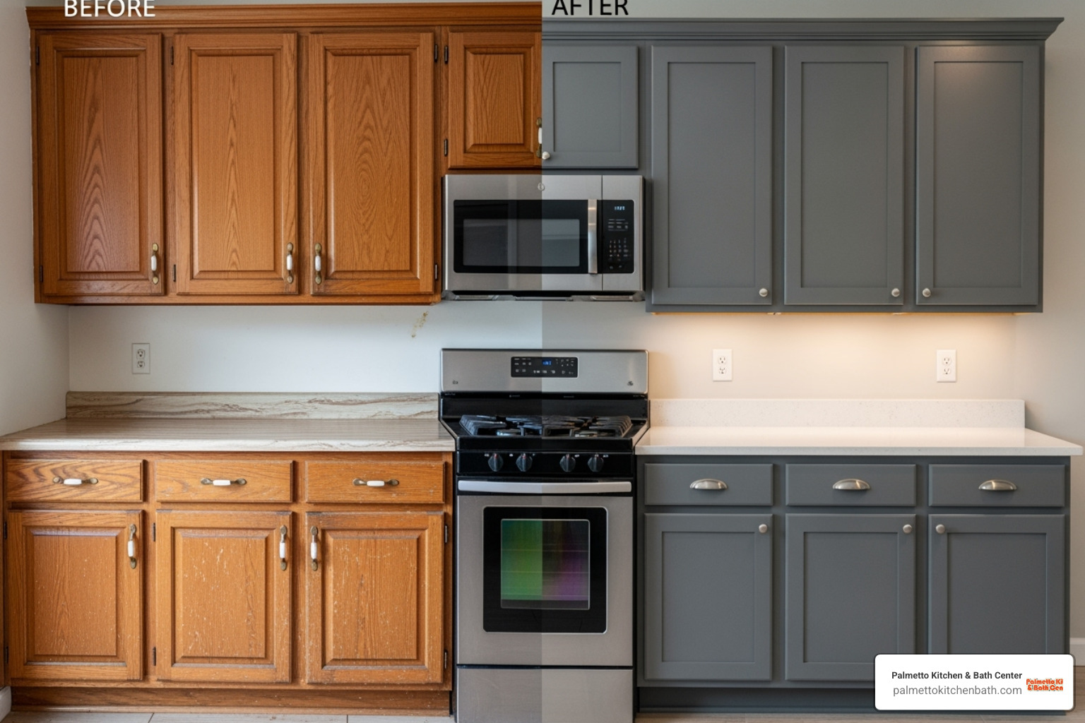 dramatic before-and-after kitchen change using cabinet refacing - cabinets miami fl