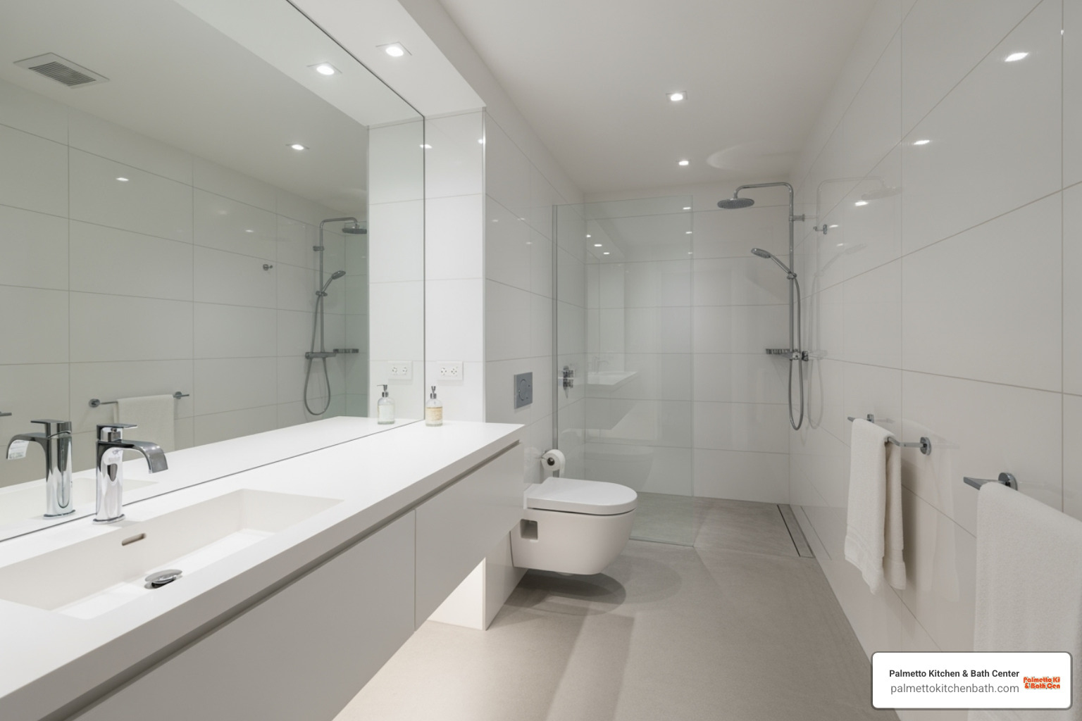 bright white galley bathroom - galley bathroom remodel ideas