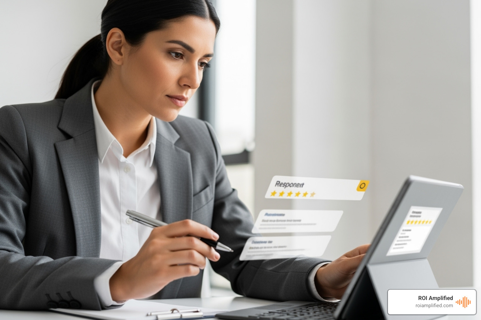Business owner responding to online review - google maps seo services