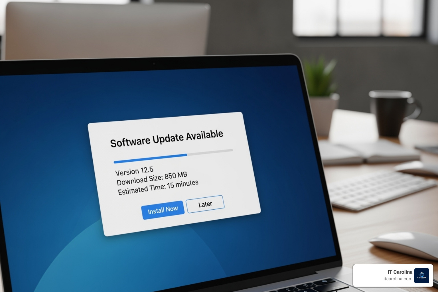 software update notification on a laptop - 5 Cybersecurity Habits Every Small Business Must Adopt software update notification on a laptop - 5 Cybersecurity Habits Every Small Business Must Adopt