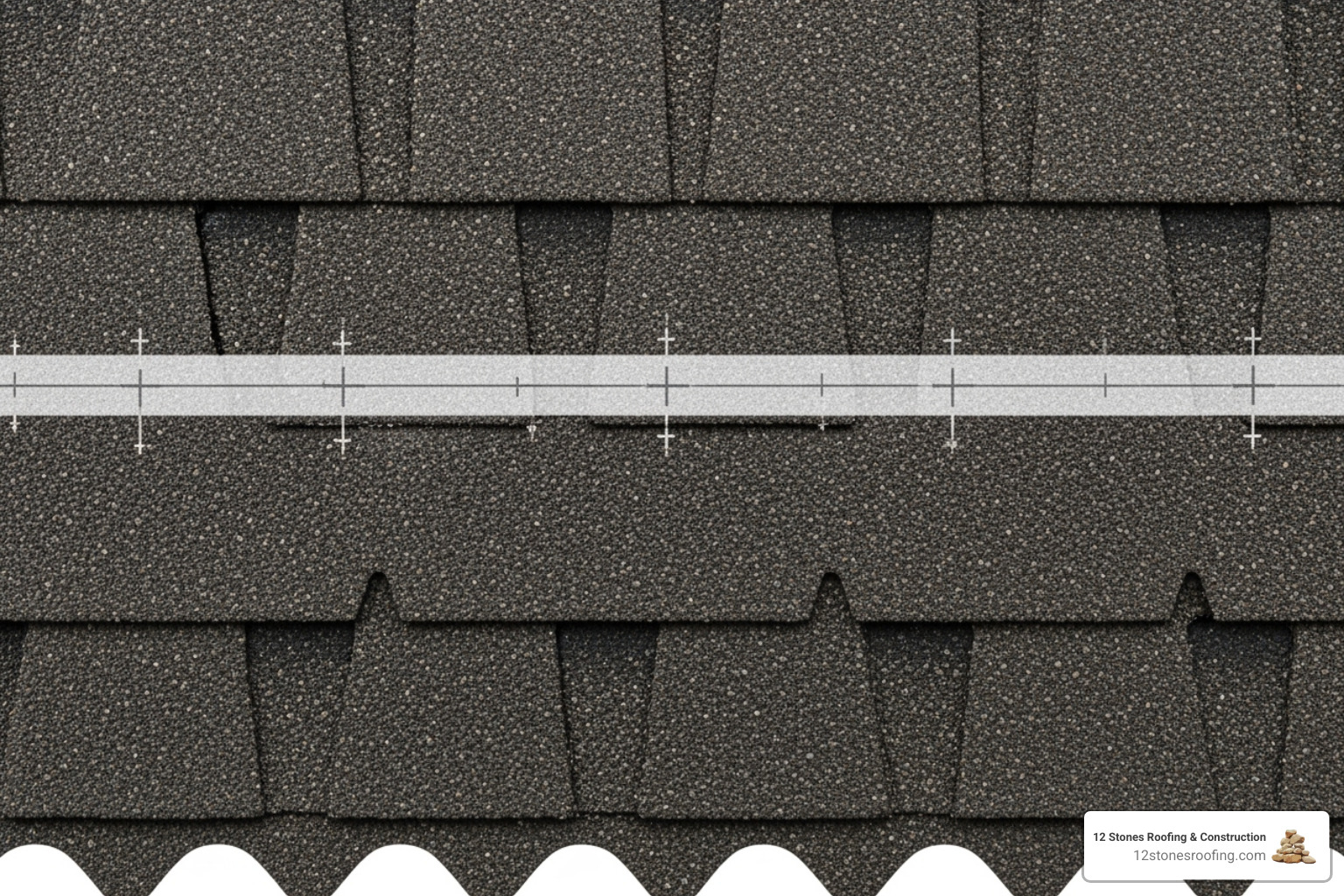 Illustration of an advanced, wider nailing zone on a shingle - best laminate shingles
