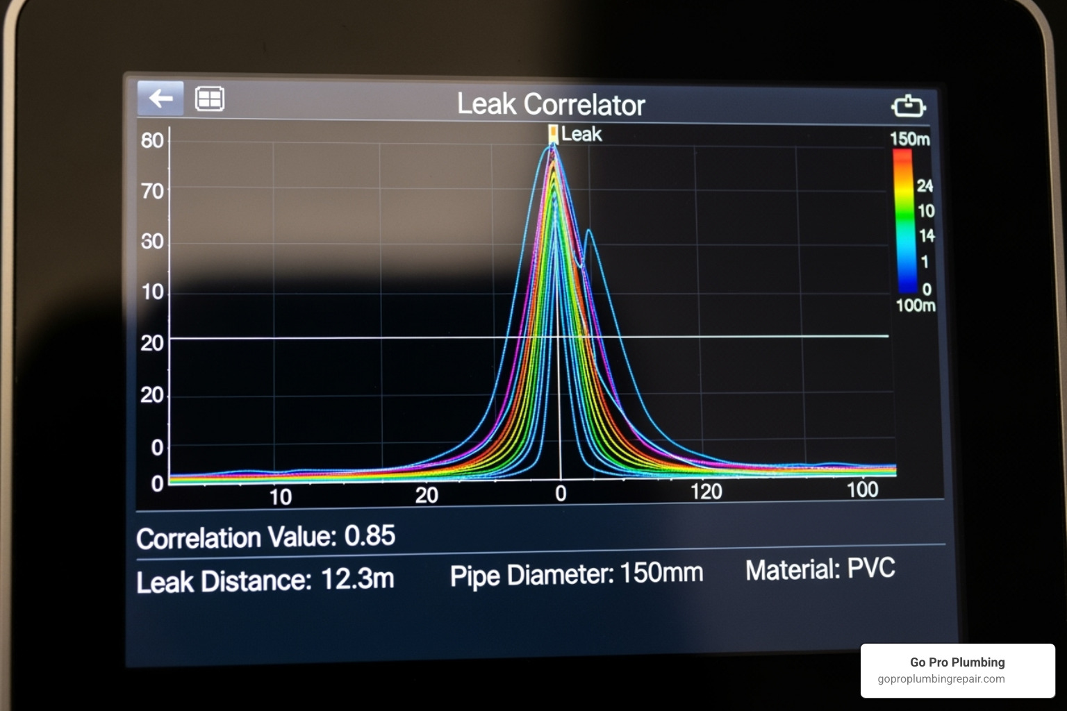 leak correlator digital display - underground leak detection