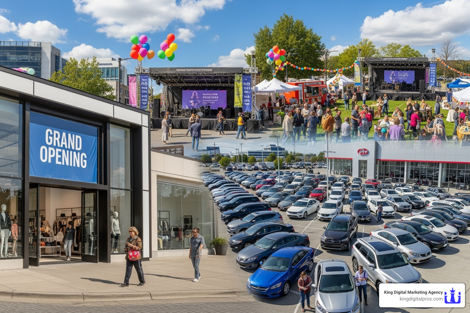 illustrating various industry use cases for geofencing (retail, auto, events) - whitelabel geofencing marketing software