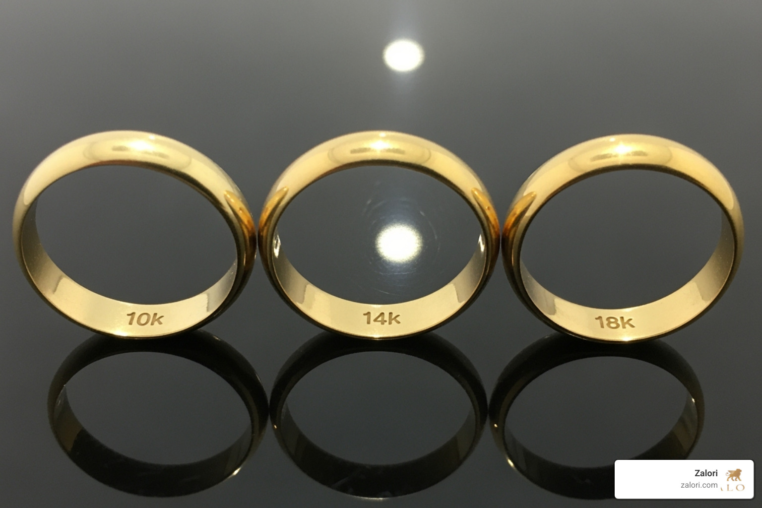 three gold rings side-by-side, stamped with 10k, 14k, and 18k. - best way to clean gold jewelry three gold rings side-by-side, stamped with 10k, 14k, and 18k. - best way to clean gold jewelry