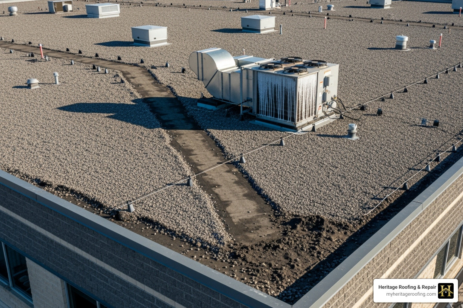 durable BUR roof withstanding heavy foot traffic or equipment - 4 ply built up roofing durable BUR roof withstanding heavy foot traffic or equipment - 4 ply built up roofing