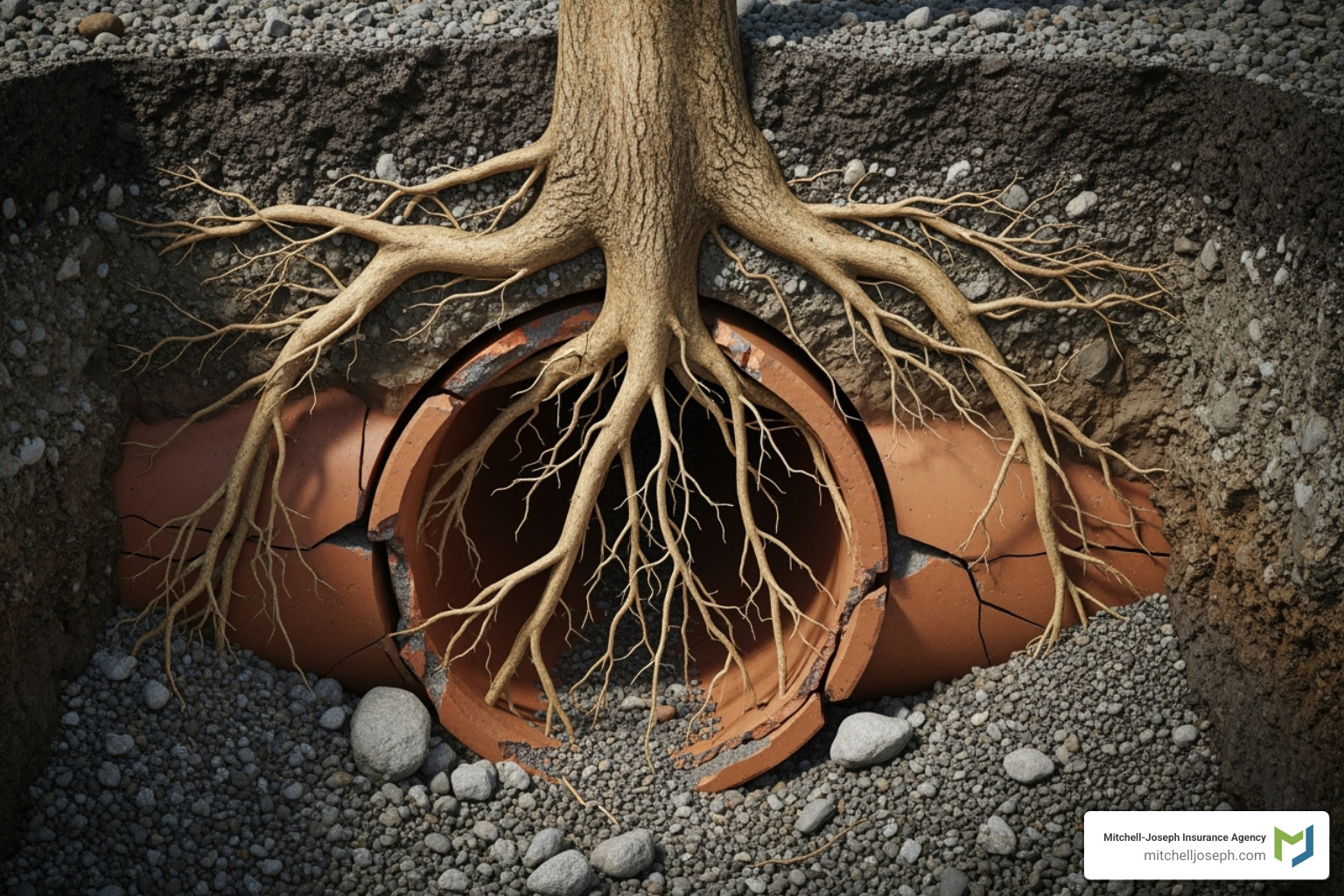 Tree roots growing into a sewer pipe - does homeowners insurance cover water and sewer lines
