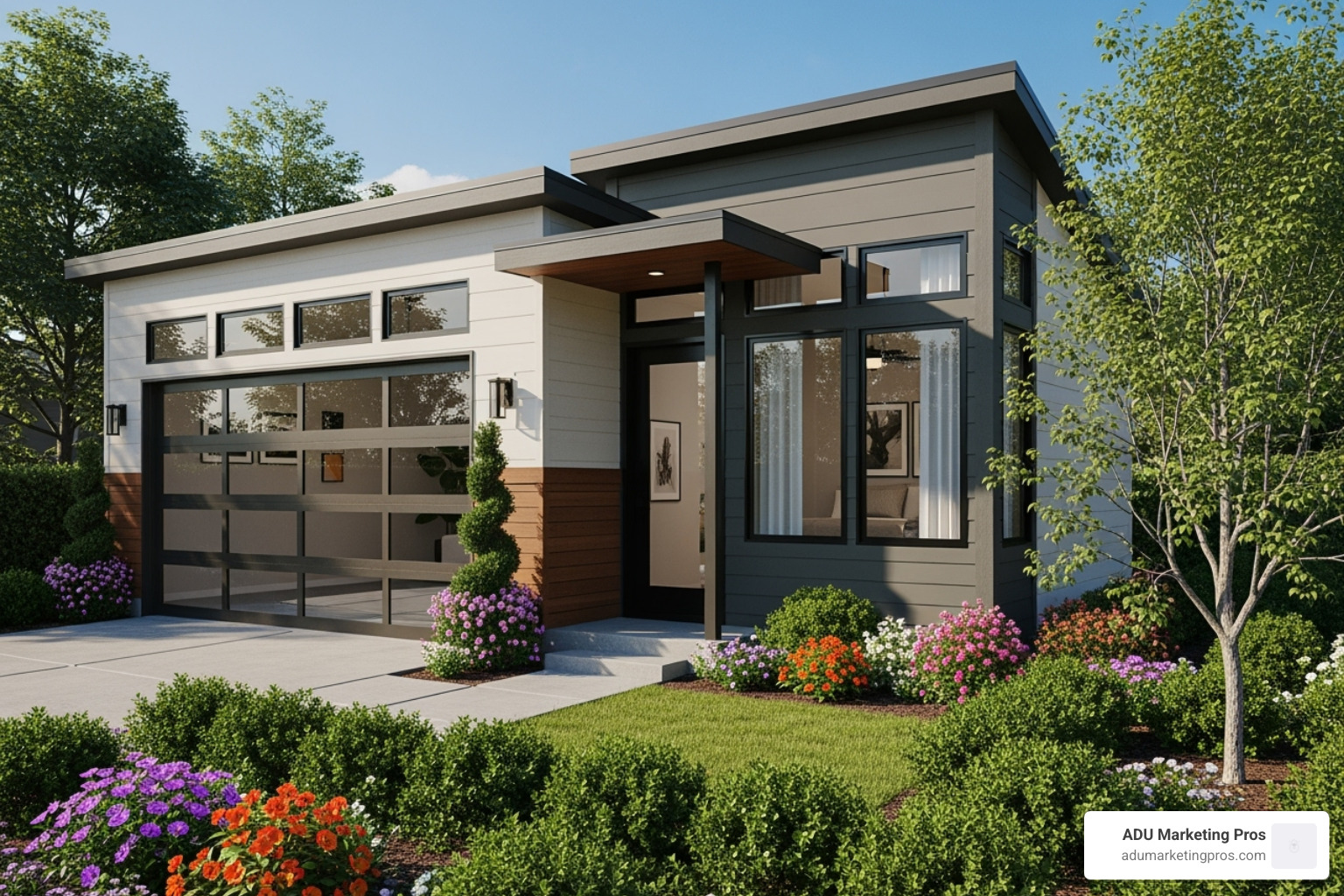 garage being converted into a beautiful, modern ADU - california adu parking requirements