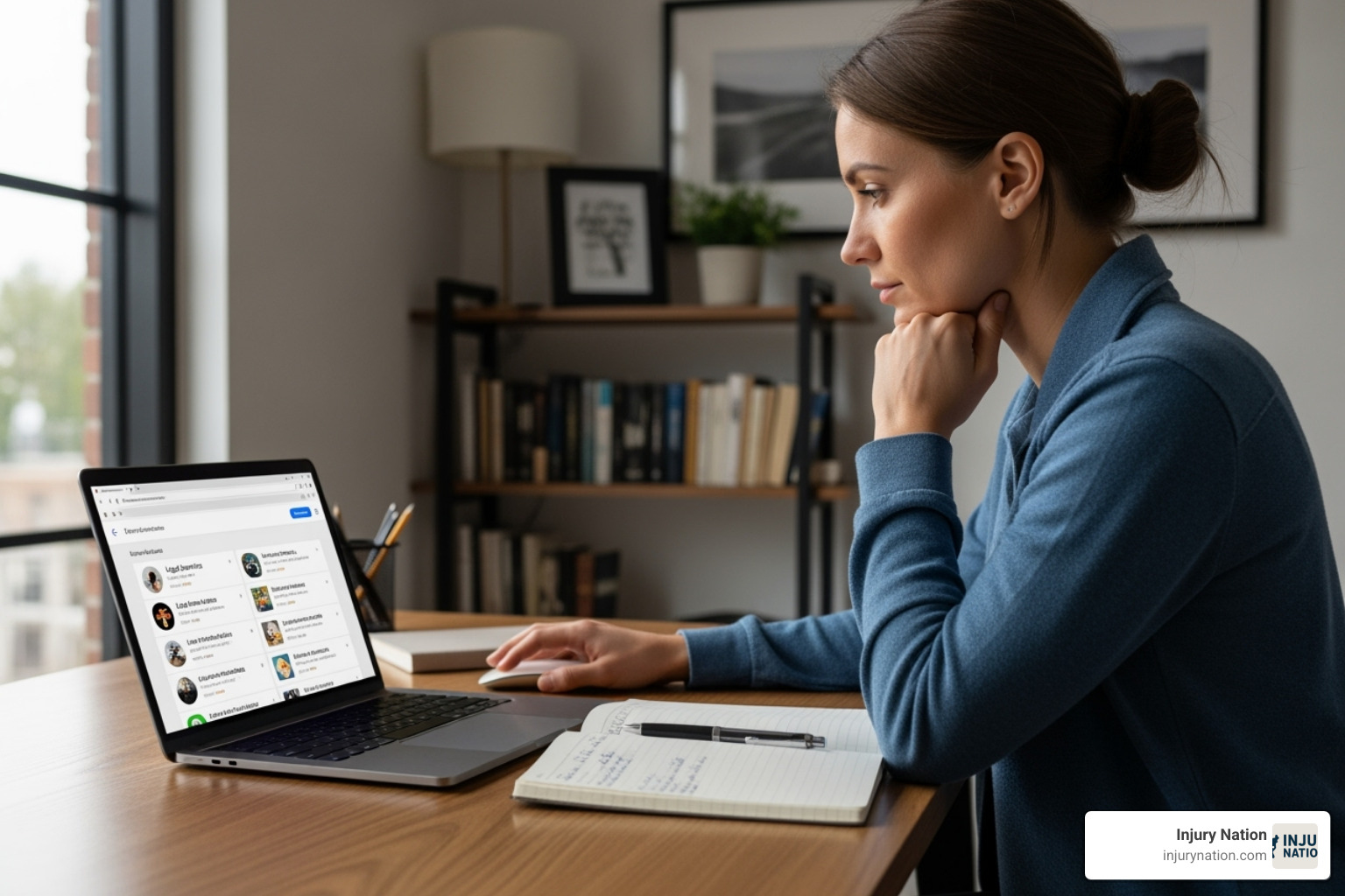 person researching lawyers laptop - medical malpractice attorney las vegas