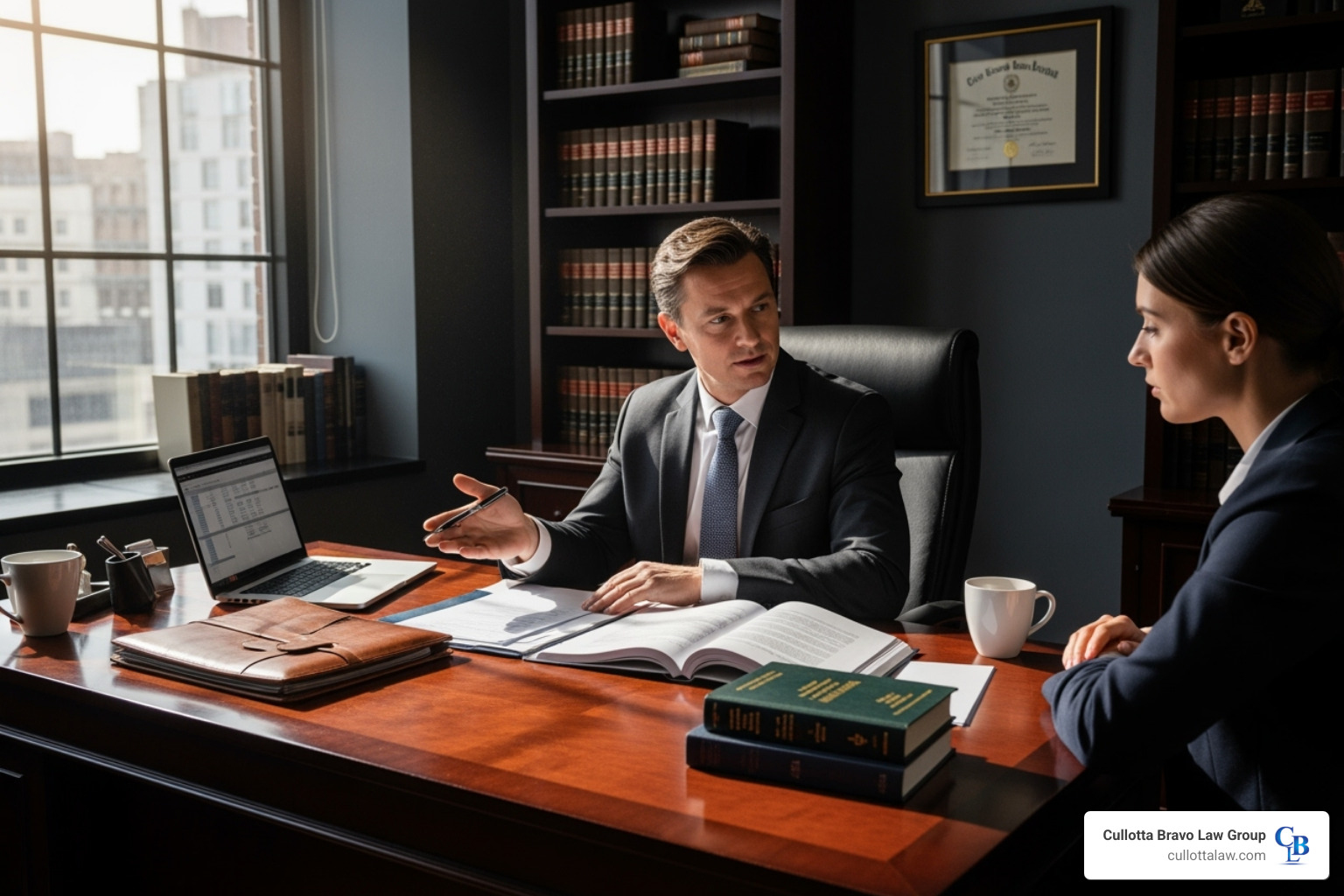 lawyer meeting with a client - Car accident attorney