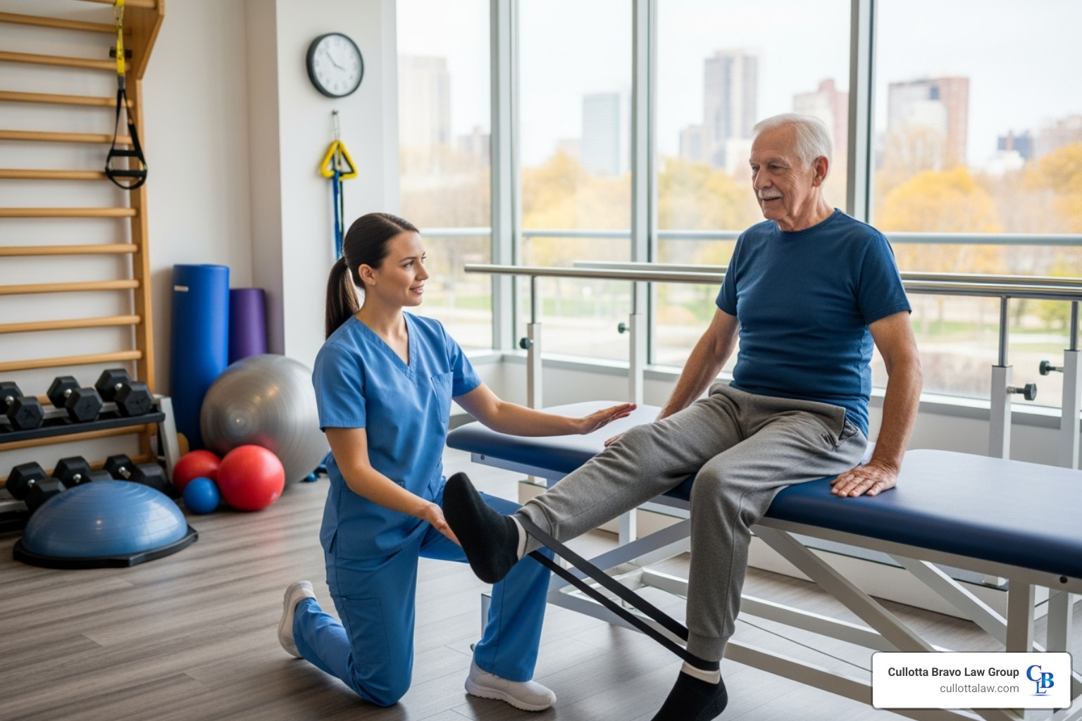 person in physical therapy - maximum car accident settlement