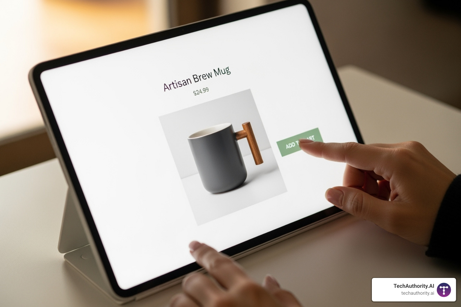 User navigating a visually appealing product page - ecommerce web development company