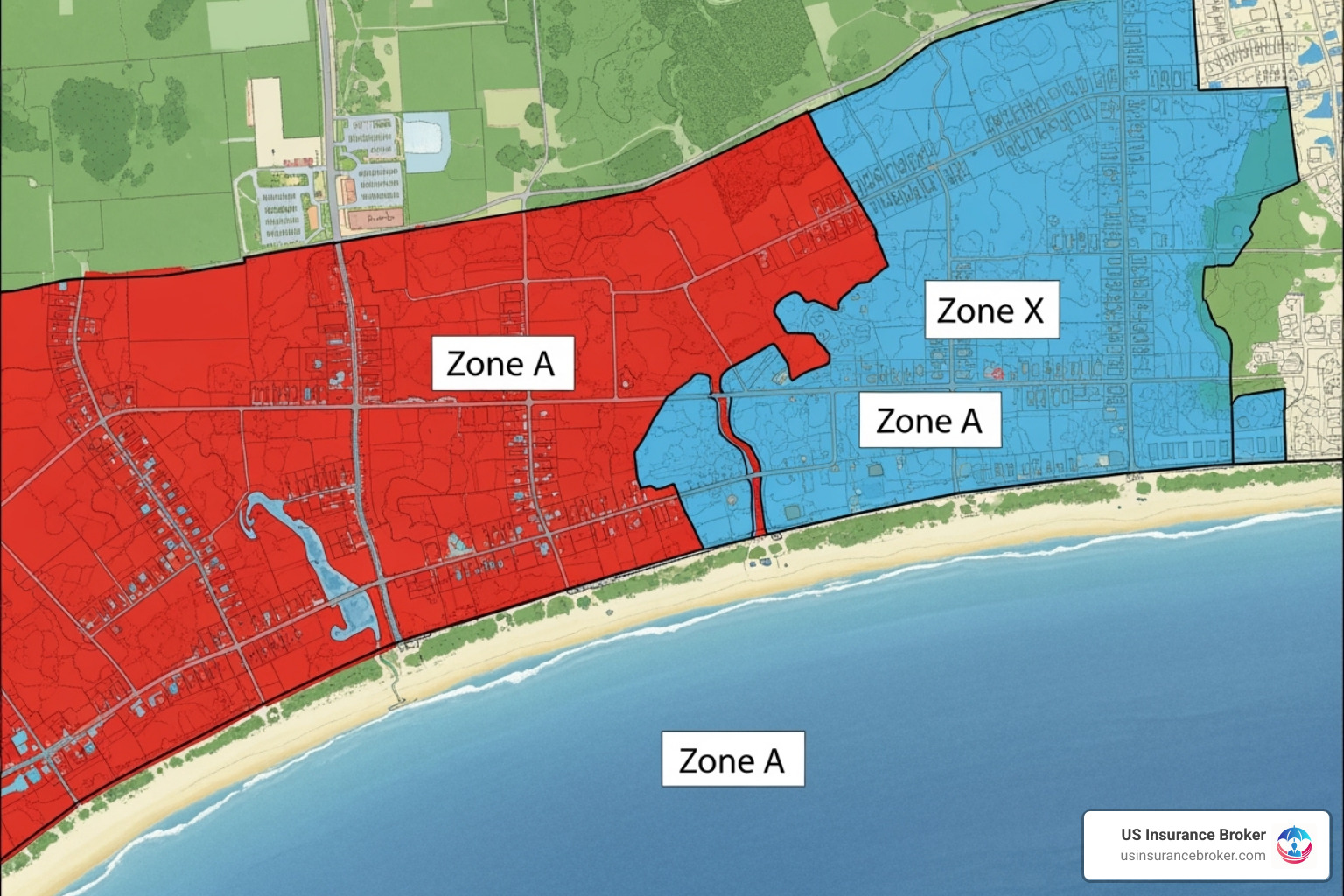 FEMA flood map highlighting Zone A and Zone X - how much is flood insurance in florida zone a FEMA flood map highlighting Zone A and Zone X - how much is flood insurance in florida zone a